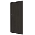 Dark Brown Sliding Door With Herringbone Pattern And Modern Handle Design 3d model