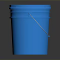 Blue Plastic Bucket With Metal Handle For Household Storage And Daily Use