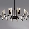Modern Elegant Chandelier with Multiple Arms White Lampshades and Metal Frame Structure