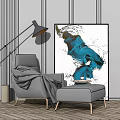 Light Luxury Single Sofa 3d model