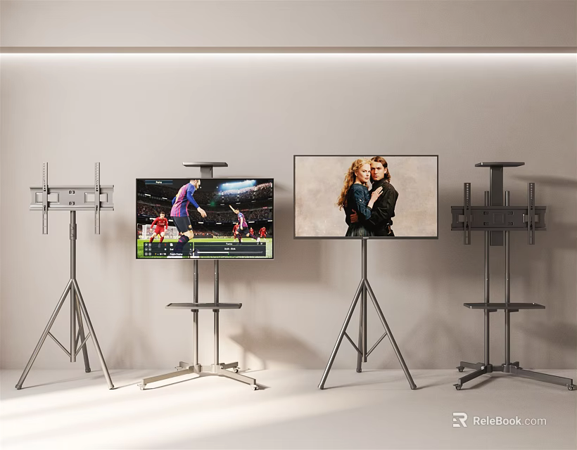 Wrought Iron TV Stands with Tripod Bases Multiple Units for Living Room TV 3d model 