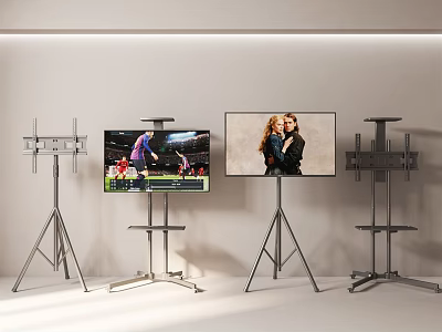 Wrought Iron TV Stands with Tripod Bases Multiple Units for Living Room TV 3d model