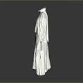 White High Neck Long Sleeve Layered Dress With Modern Minimalist Design
