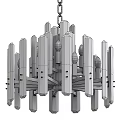 Modern Luxurious Crystal Chandelier With Brass Frame And Elegant Hanging Columns
