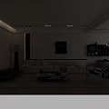 Modern Interior Space With Display Wall Spiral Staircase And Spherical Lamps