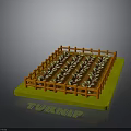 Turnip Garden Scene With Orange Fence Green Platform And Neatly Planted Rows