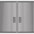 Modern Metal Double Gates With Vertical Slats Design And Symmetric Handles