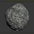 Gray Pitted Meteorite With Rocky Surface And Natural Celestial Formation 3d model