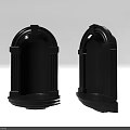 Black Carved Wall Shelves with Arched Top and Column Design