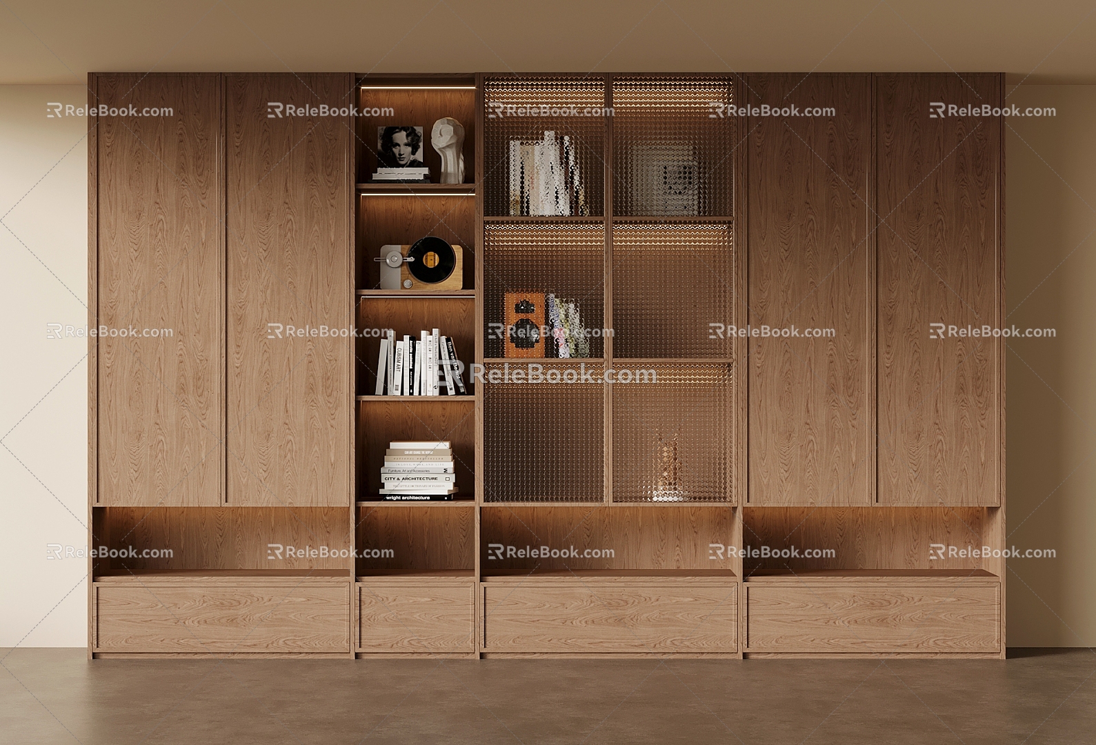 Middle Style Bookcase 3d model