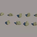 Detailed Decorative Rockery Rock 3D Models For Garden Landscape Use