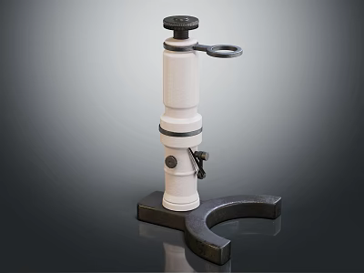 White Medical Device with Black Base Adjustable Knob Handle and U Shaped Bracket 3d model