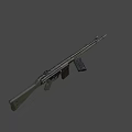 Black Tactical Rifle with Detachable Magazine Trigger Mechanism and Ammunition Bullet