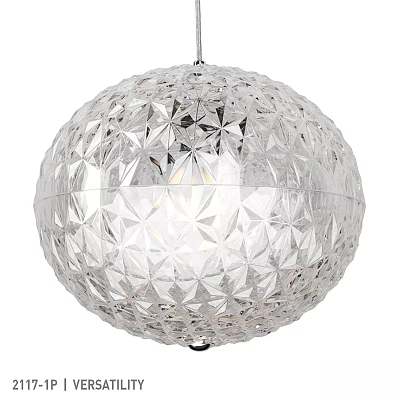 Transparent Crystal Spherical Chandelier With Diamond Cut Design And Shiny Surface 3d model