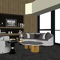 Spacious Modern Duplex Living Room Interior Design With Large Windows And City View