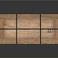 Rustic Brown Wooden Wardrobe With Black Straps And Natural Wood Texture