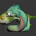 Plant Inspired Fish And Snake Shaped Creatures With Leafy Features And Floral Design