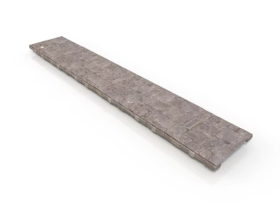 Decorative Gray Textured Long Slab With Brick Pattern Surface Design 3d model