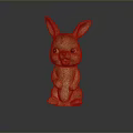Vintage Yellow Rabbit Doll With Big Ears Red Eyes And Smiling Face