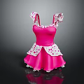 Pink Ballet Dress For Kids With Ruffled Sleeves And Heart Patterns