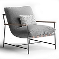 Modern Denver Modern Metal Fabric Leisure Chair 3d model