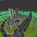Aerial View Urban Planning With High Rise Residential Buildings Roads and Green Areas