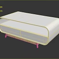 Modern White Coffee Table With Wooden Legs And Storage Shelf Design