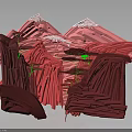 Breathtaking Red Mountain Range With Snow Capped Peaks And Vibrant Red Vegetation