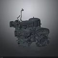 Detailed Motorcycle Engine 3D Model Showcasing Twin Cylinders And Mechanical Components 3d model