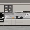 Modern Kitchen Interior With White Cabinets And Integrated Stainless Steel Appliances