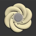Elegant Gold Tone Spiral Petal Fashion Brooch With Clear Crystal Center