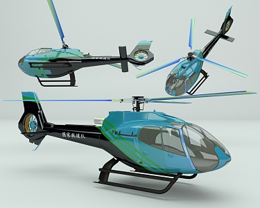 modern helicopter 3d model