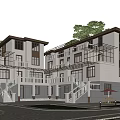 Modern Single Family Villa With Landscaped Garden Large Windows And Balconies