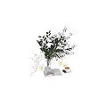 Elegant Decorative Ornament Set With Green Plants Glass Vases Candles Books And Cup