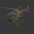 3D Helicopter Model Detailed Rendered Design With Main Rotors Cockpit And Landing Gear