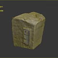 Natural Stone Cube Block With Textured Surface And Measuring Ruler For Building Material