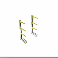 Black And Yellow Double Unit Storage Racks With Multiple Supporting Arms