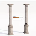 Classical Stone Columns With Fluted Shafts Ornate Capital And Base Design 3d model