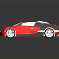 Red and Gray Sleek Sports Car with Aerodynamic Exterior and Glossy Finish