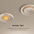 Cream wind ceiling lamp 3d model