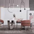 Modern Dining Table and Chair Combination 3d model