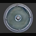 Elegant Round Garden Fountain With Central Globe And Decorative Stone Statues
