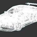 Silver Sports Car With Aerodynamic Body Rear Spoiler And Modern Design