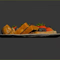 Vibrant Fresh Plate With Strawberries Blueberries Tangerine Segments And Toast