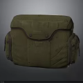 Military Green Canvas Daily Necessities Bag With Worn Texture Multiple Pockets And Metal Buckles