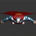 Superman Game Movie Character 3D Render With Blue Suit Red Cape Yellow Belt S Logo