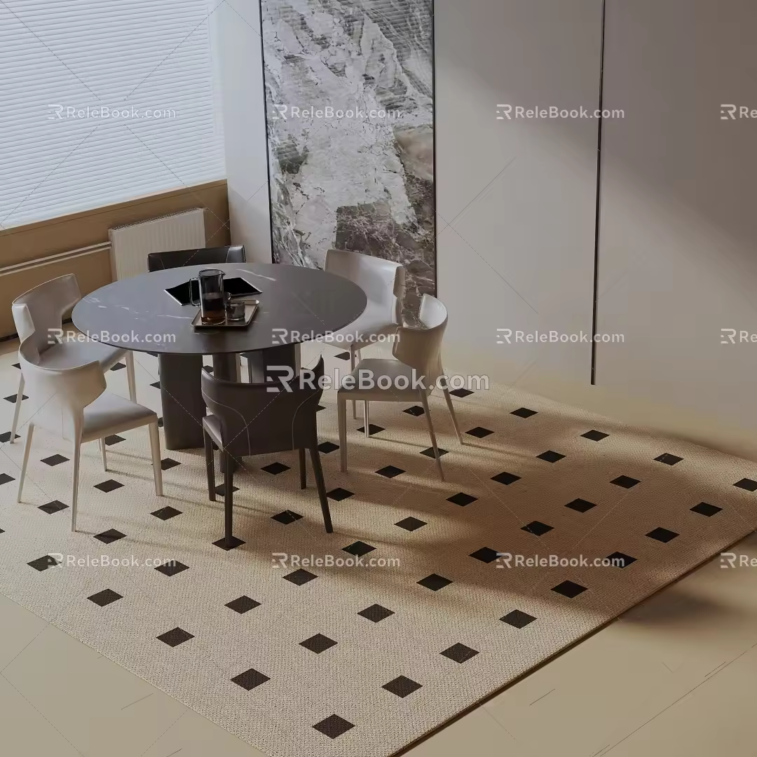 Modern dining table 3d model