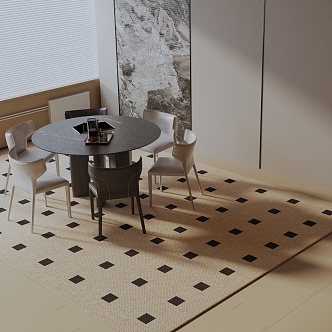 Modern dining table 3d model