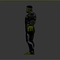 Green Skinned Muscular Hulk Creature In Detailed Armor Suit Standing Pose