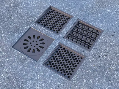 Floor Drain Covers with Various Grid Designs for Home Bathroom Kitchen Use 3d model